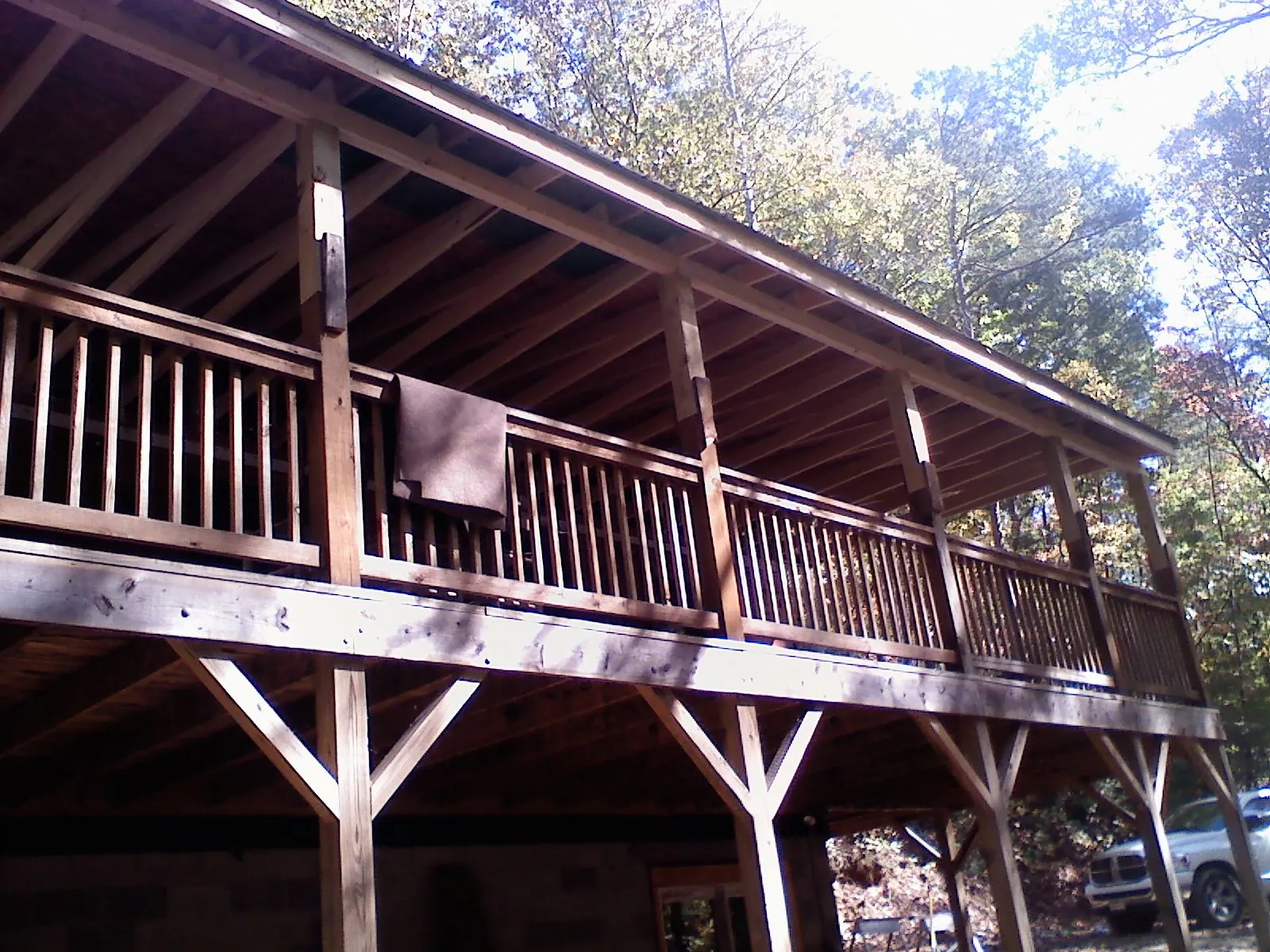 Timber framing under a new elevated porch and deck — Roof Leak Repair in Chatfield by Roofing Brothers